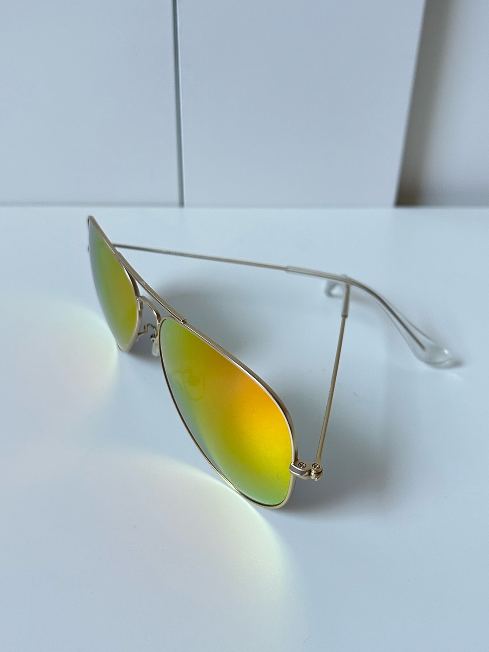 AQS Mirrored Aviator Sunglasses in Gold Finish - Picture 3 of 10